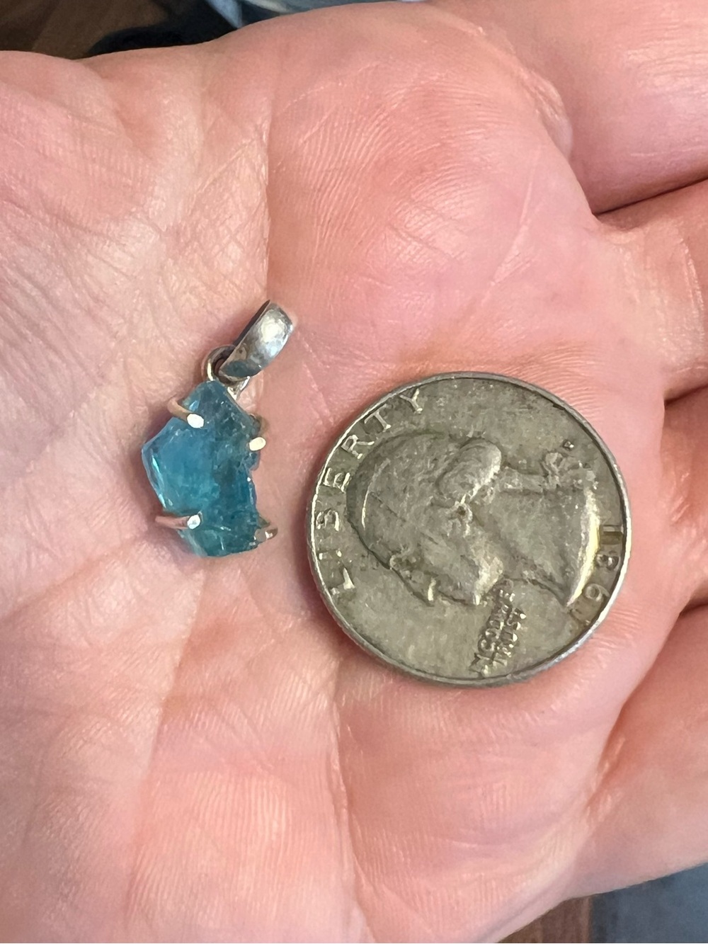 Blue Apatite Pendant